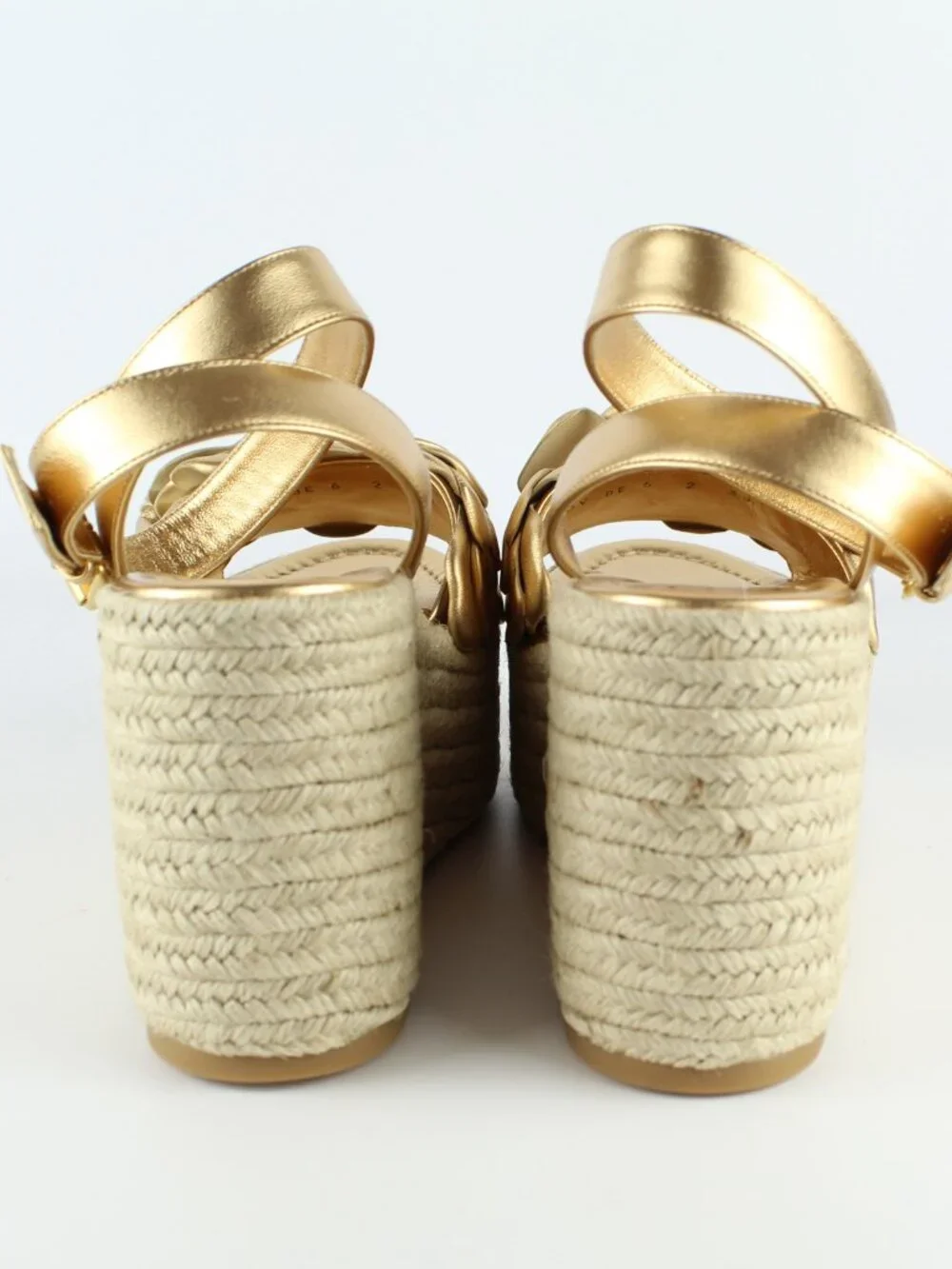 NEW Valentino Garavani Atelier 03 Rose Metallic Leather Espadrilles Sandal EU 39